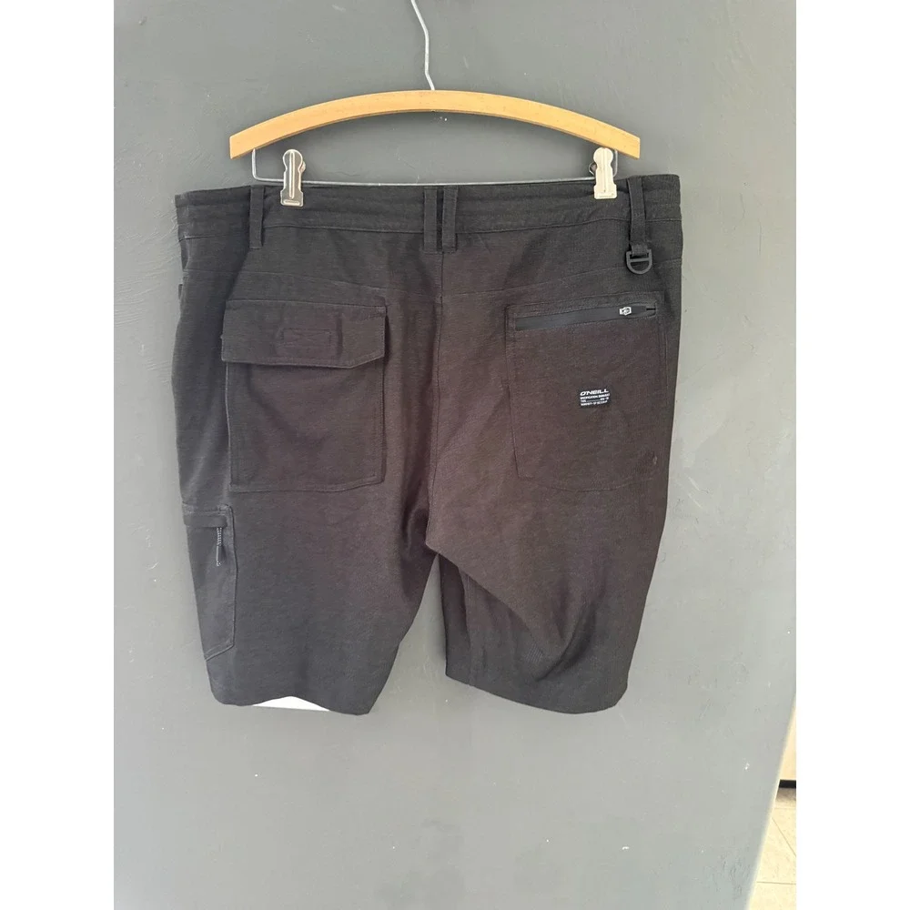 ONeill Crossover Hybrid Shorts Mens 38 Black Heather Stretch Boardshorts Water